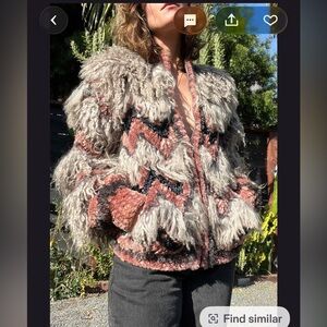 Vintage Boho Shearling Wool Fiber Jacket. Looks like new!